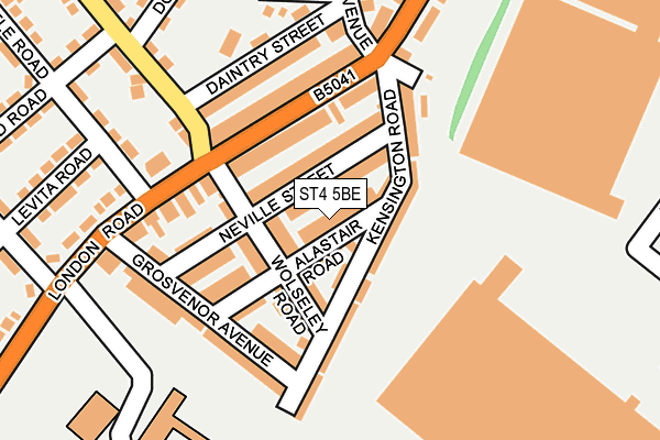 ST4 5BE map - OS OpenMap – Local (Ordnance Survey)