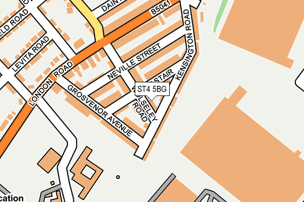 ST4 5BG map - OS OpenMap – Local (Ordnance Survey)
