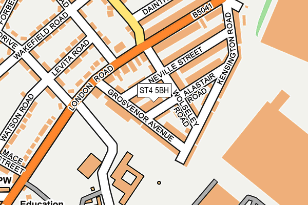 ST4 5BH map - OS OpenMap – Local (Ordnance Survey)