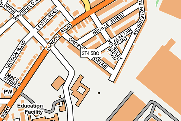 ST4 5BQ map - OS OpenMap – Local (Ordnance Survey)