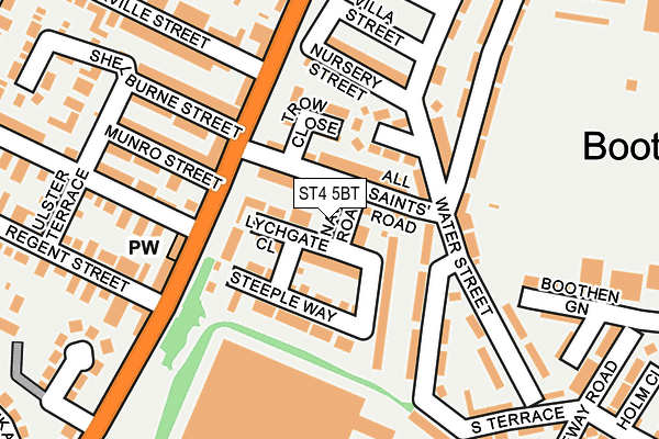 ST4 5BT map - OS OpenMap – Local (Ordnance Survey)