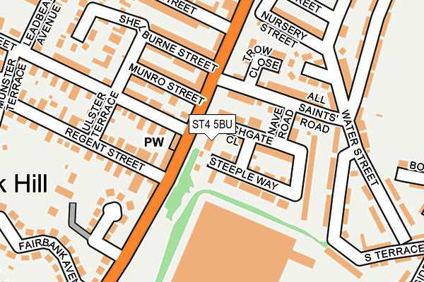 ST4 5BU map - OS OpenMap – Local (Ordnance Survey)