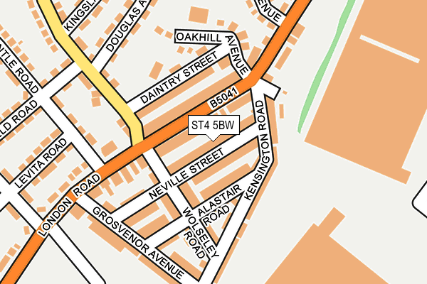 ST4 5BW map - OS OpenMap – Local (Ordnance Survey)