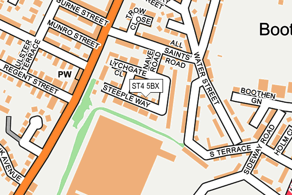 ST4 5BX map - OS OpenMap – Local (Ordnance Survey)