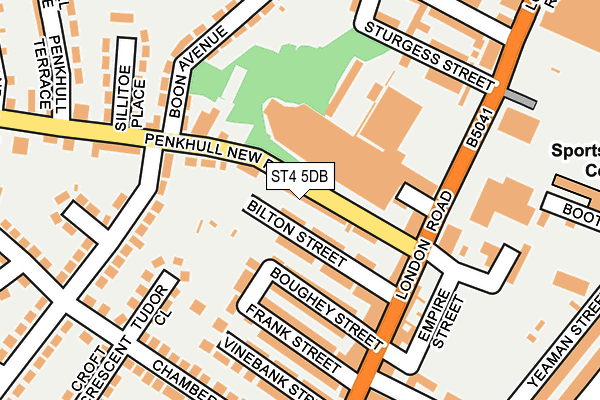 ST4 5DB map - OS OpenMap – Local (Ordnance Survey)