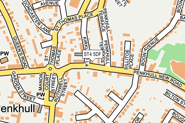 ST4 5DF map - OS OpenMap – Local (Ordnance Survey)