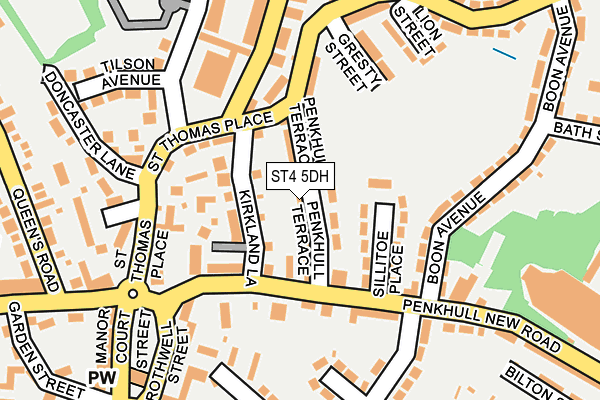 ST4 5DH map - OS OpenMap – Local (Ordnance Survey)