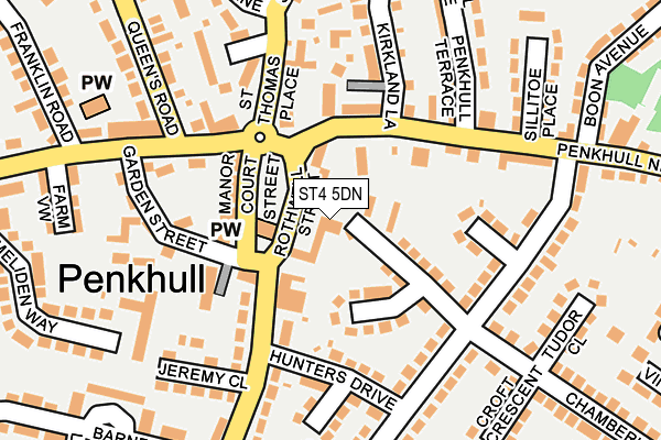ST4 5DN map - OS OpenMap – Local (Ordnance Survey)
