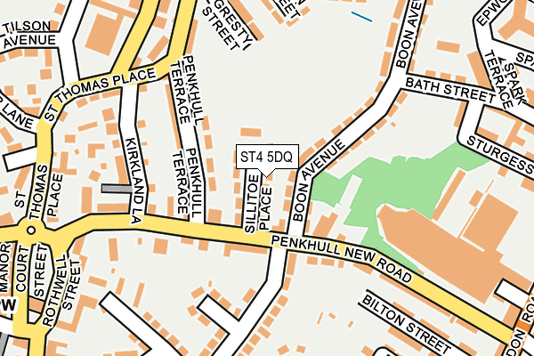 ST4 5DQ map - OS OpenMap – Local (Ordnance Survey)