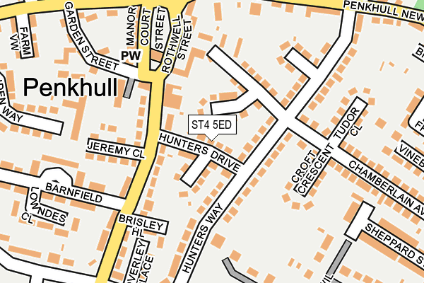ST4 5ED map - OS OpenMap – Local (Ordnance Survey)