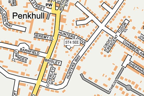 ST4 5EE map - OS OpenMap – Local (Ordnance Survey)