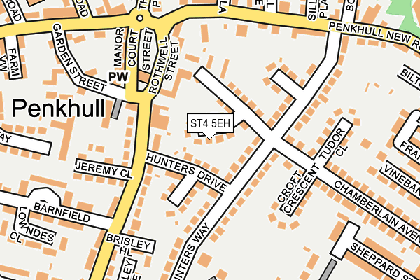 ST4 5EH map - OS OpenMap – Local (Ordnance Survey)