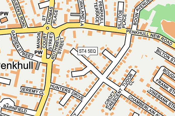 ST4 5EQ map - OS OpenMap – Local (Ordnance Survey)