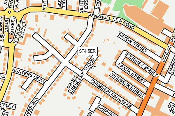 ST4 5ER map - OS OpenMap – Local (Ordnance Survey)