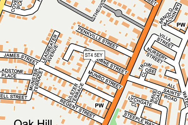 ST4 5EY map - OS OpenMap – Local (Ordnance Survey)