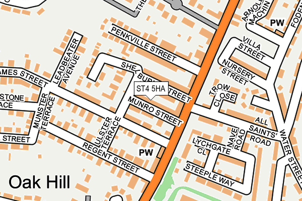 ST4 5HA map - OS OpenMap – Local (Ordnance Survey)