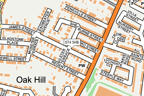 ST4 5HB map - OS OpenMap – Local (Ordnance Survey)