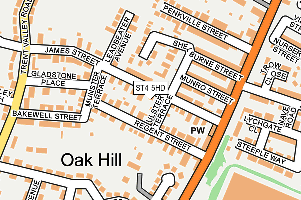 ST4 5HD map - OS OpenMap – Local (Ordnance Survey)