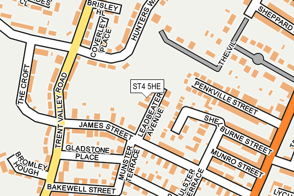 ST4 5HE map - OS OpenMap – Local (Ordnance Survey)