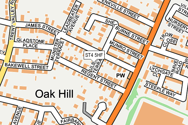 ST4 5HF map - OS OpenMap – Local (Ordnance Survey)
