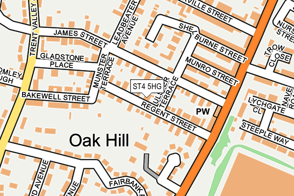 ST4 5HG map - OS OpenMap – Local (Ordnance Survey)