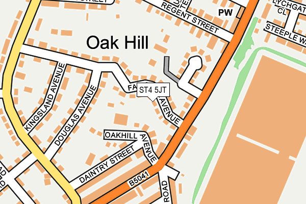 ST4 5JT map - OS OpenMap – Local (Ordnance Survey)