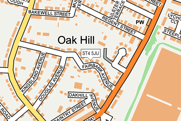 ST4 5JU map - OS OpenMap – Local (Ordnance Survey)