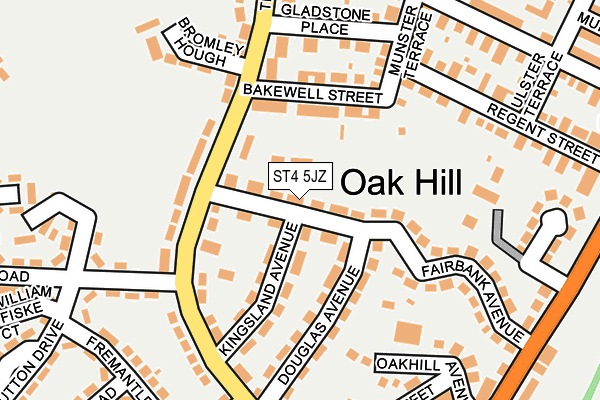ST4 5JZ map - OS OpenMap – Local (Ordnance Survey)