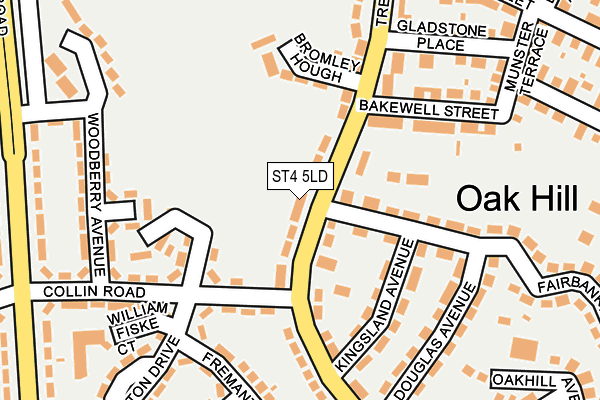 ST4 5LD map - OS OpenMap – Local (Ordnance Survey)