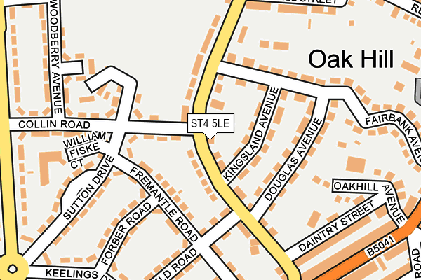 ST4 5LE map - OS OpenMap – Local (Ordnance Survey)