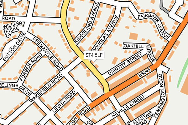 ST4 5LF map - OS OpenMap – Local (Ordnance Survey)