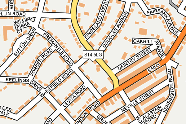 ST4 5LG map - OS OpenMap – Local (Ordnance Survey)