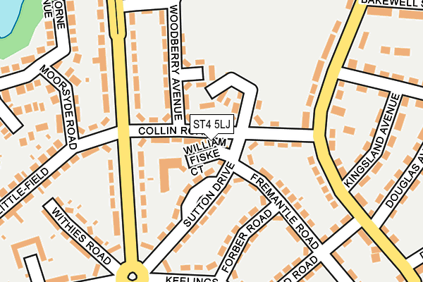 ST4 5LJ map - OS OpenMap – Local (Ordnance Survey)