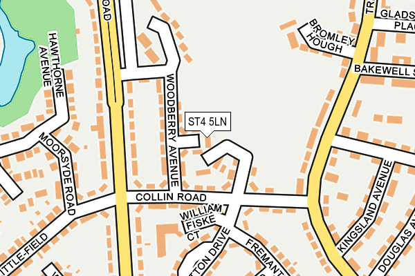 ST4 5LN map - OS OpenMap – Local (Ordnance Survey)