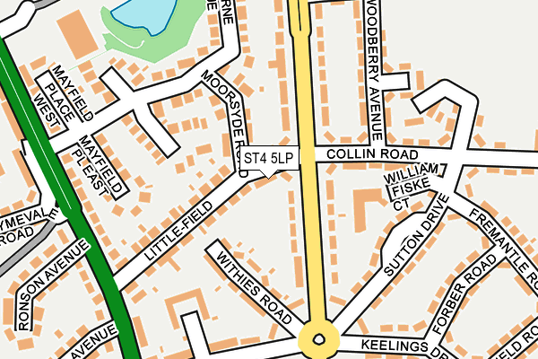 ST4 5LP map - OS OpenMap – Local (Ordnance Survey)