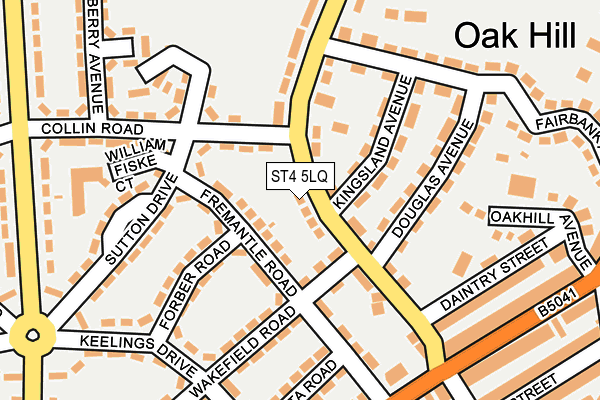 ST4 5LQ map - OS OpenMap – Local (Ordnance Survey)
