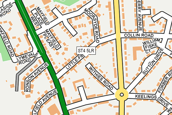 ST4 5LR map - OS OpenMap – Local (Ordnance Survey)