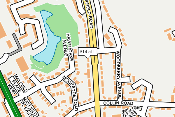 ST4 5LT map - OS OpenMap – Local (Ordnance Survey)