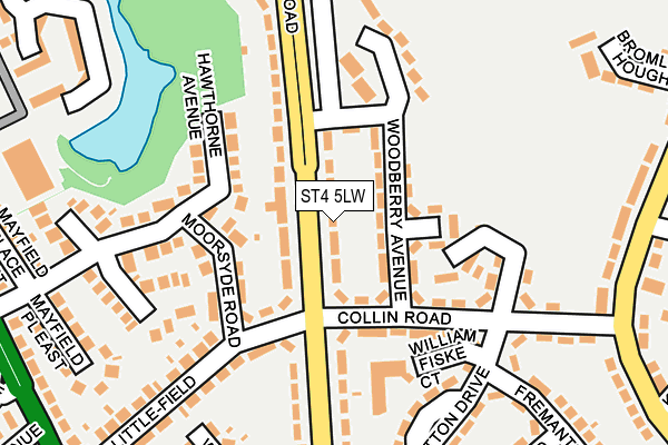 ST4 5LW map - OS OpenMap – Local (Ordnance Survey)