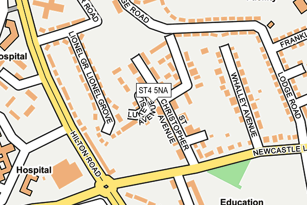 ST4 5NA map - OS OpenMap – Local (Ordnance Survey)