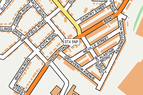 ST4 5NP map - OS OpenMap – Local (Ordnance Survey)