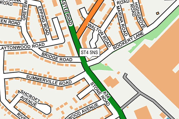 ST4 5NS map - OS OpenMap – Local (Ordnance Survey)