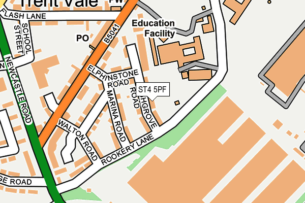 ST4 5PF map - OS OpenMap – Local (Ordnance Survey)
