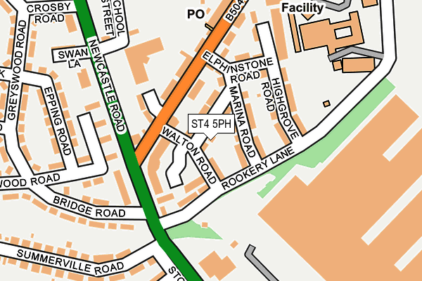 ST4 5PH map - OS OpenMap – Local (Ordnance Survey)