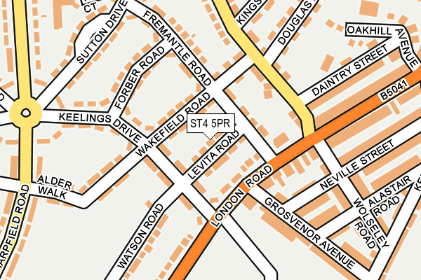 ST4 5PR map - OS OpenMap – Local (Ordnance Survey)