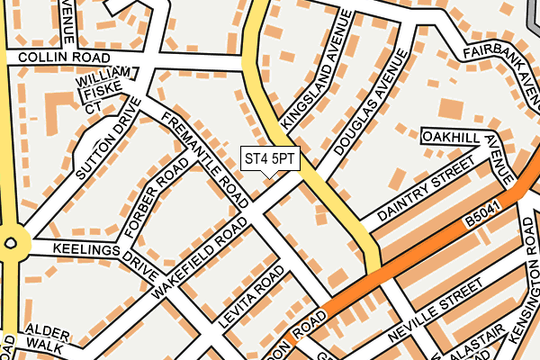 ST4 5PT map - OS OpenMap – Local (Ordnance Survey)