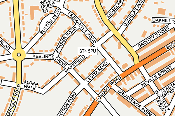 ST4 5PU map - OS OpenMap – Local (Ordnance Survey)