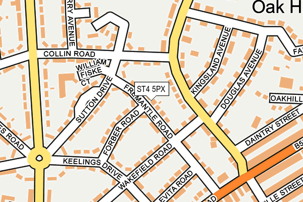 ST4 5PX map - OS OpenMap – Local (Ordnance Survey)
