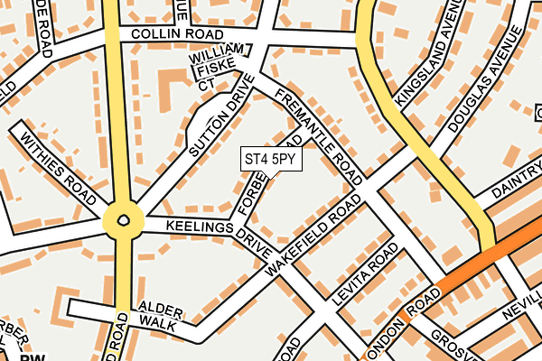 ST4 5PY map - OS OpenMap – Local (Ordnance Survey)