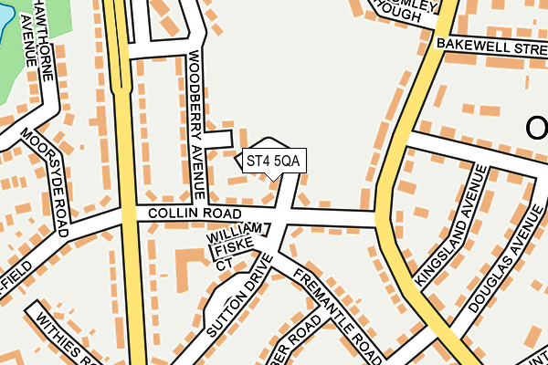 ST4 5QA map - OS OpenMap – Local (Ordnance Survey)